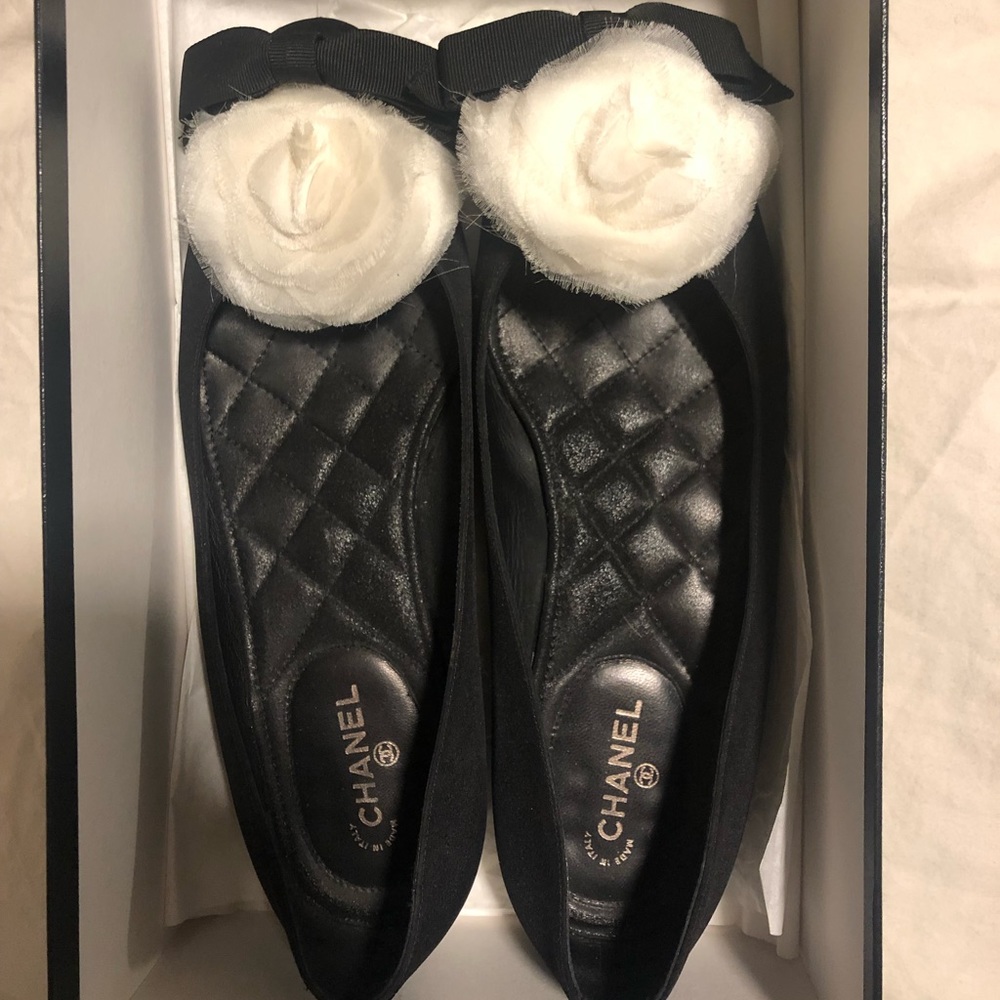 Chanel Flats 38.5 black (hardly used) - Picture 2 of 4